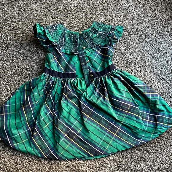 Janie and Jack Plaid Green Kids Dress - Picture 2 of 3